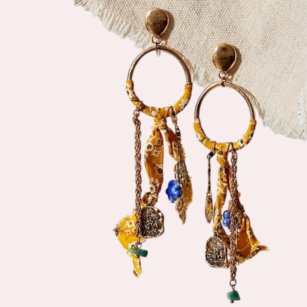 Free People Gold and Yellow Dangle Earrings